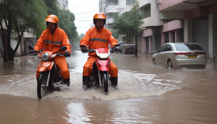 湛江市区部分路面积水内涝严重 有群众被困