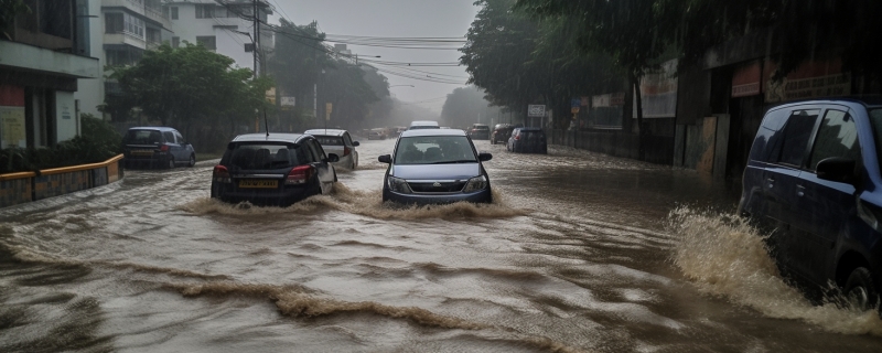 湛江市区部分路面积水内涝严重 有群众被困